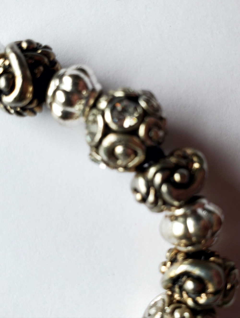 Black‎ Braided Necklace With Crystal Faux Silver Necklace Jewelry Women - Picture 7 of 11